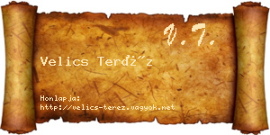 Velics Teréz névjegykártya
